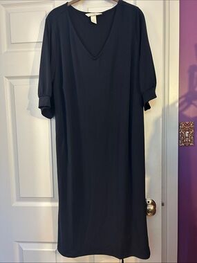 v neck jersey dress h&m Women's Black Collared Jersey Dress
